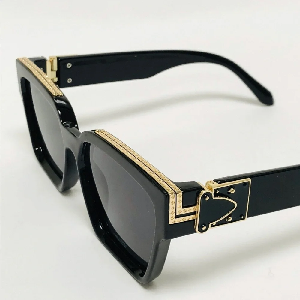 Men Sunglasses Black Gold Frame Designer Elegant Hip Hop Style‎ Top Shades Model